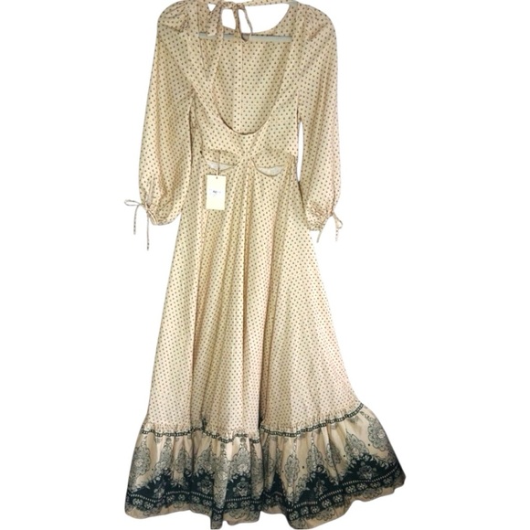 Joyfolie Cream Tiered Gown with Bishop Sleeves MSRP 265.00 Brand New - Picture 9 of 11